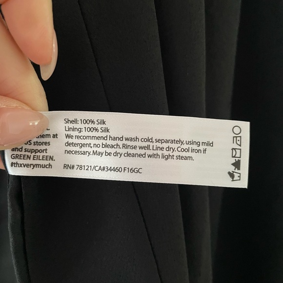 EILEEN FISHER 100% Silk Georgette Crepe Jacket in Black Size Small - Picture 12 of 12